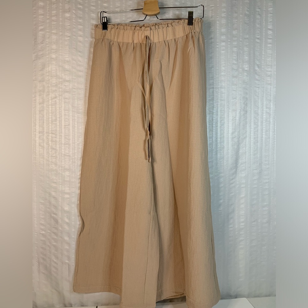 NWT PH5 Women casual wide leg beach pants in khaki size XL